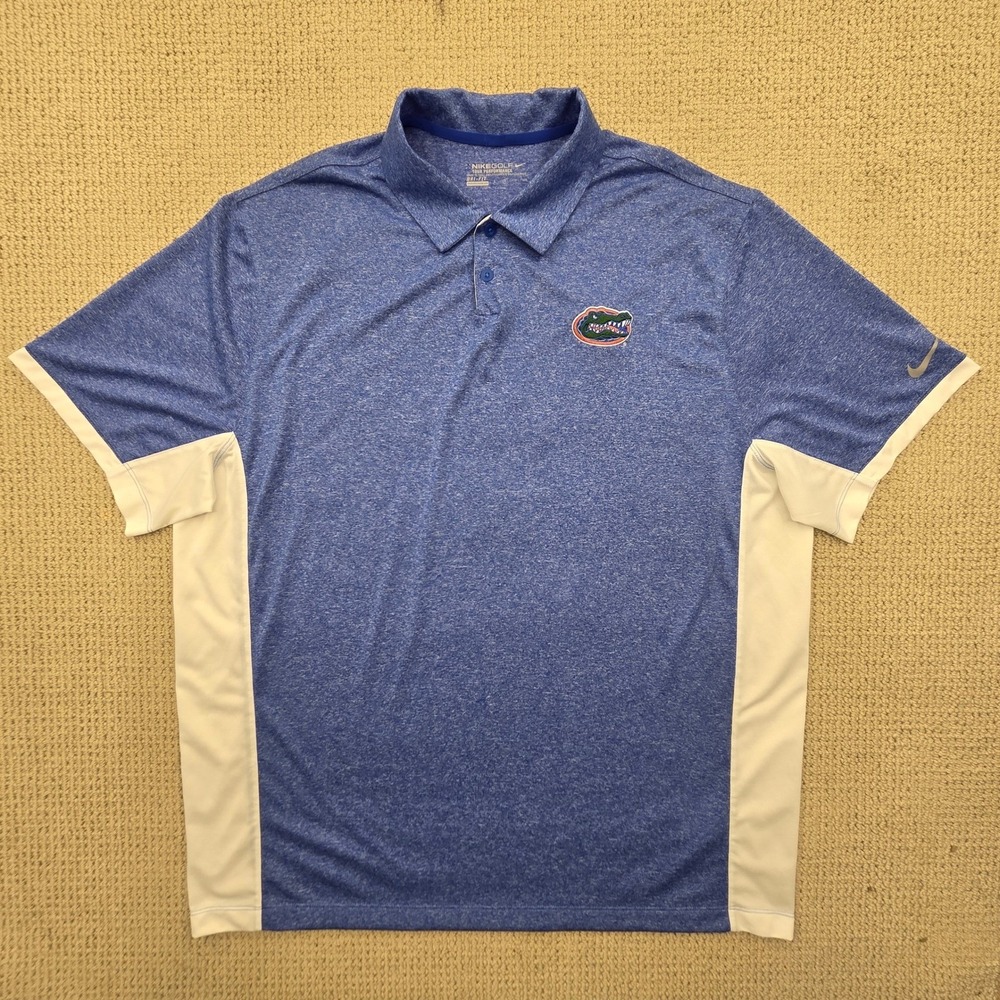 Nike Golf Dri-Fit Performance Victory Polo Shirt Florida Gators Blue Mens 2XL - Picture 2 of 10